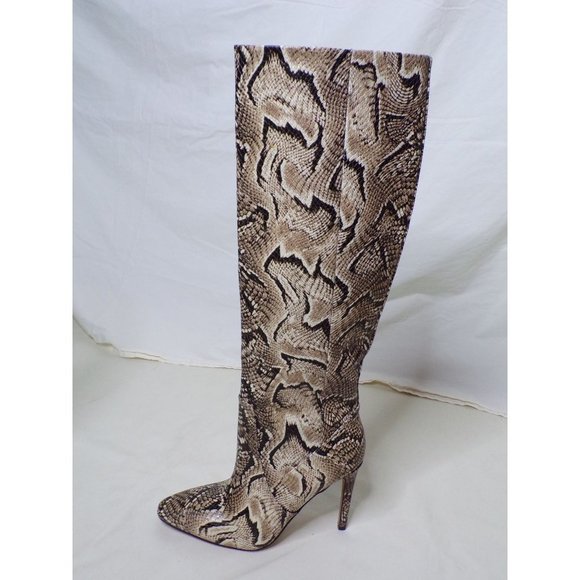 VINCE CAMUTO Fendels Knee High Crocodile Boot Multi Taupe 7 NEW - Picture 7 of 13